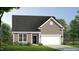 Single-story home with a two-car garage and landscaping at 449 Winding Creek Dr, Lillington, NC 27546