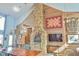 Dining room with fireplace, high ceilings at 144A Celebrity Dairy Way, Siler City, NC 27344