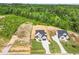 Aerial view of two new homes and surrounding lots at 85 Harvest View Way, Franklinton, NC 27525