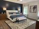 Spacious main bedroom with a king-size bed and dark accent wall at 117 Vega Loop # 68, Sanford, NC 27330