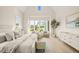 Bright bedroom with vaulted ceilings and large windows overlooking the backyard at 8916 Grand Highland Way, Wake Forest, NC 27587