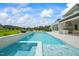 Stunning pool and spa with water feature at 8916 Grand Highland Way, Wake Forest, NC 27587