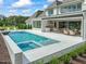Stunning pool and spacious patio with outdoor kitchen and seating area at 8916 Grand Highland Way, Wake Forest, NC 27587