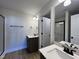 Bathroom with vanity, shower, and modern fixtures at 97 Calluna Dr, Clayton, NC 27520