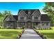 Two-story farmhouse with gray siding and landscaping at 133 Slocum Ct, Wendell, NC 27591