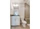 Modern bathroom with single vanity and shower at 2023 Seneca Dr # 32, Raleigh, NC 27604