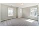 Bright bedroom with neutral carpeting, two windows, and ample natural light at 2023 Seneca Dr # 32, Raleigh, NC 27604
