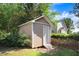 Well-maintained storage shed in the backyard, ideal for extra storage at 221 Southerby Dr, Garner, NC 27529