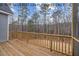 Spacious wooden deck overlooking wooded backyard at 210 Lilliput Ln, Wake Forest, NC 27587