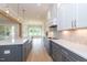 Modern kitchen with white and gray cabinetry and quartz countertops at 242 Lakestone Estates, Pittsboro, NC 27312
