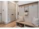 Light and bright entry with built-in bench, storage, and coat hooks at 1113 Destination Dr, Apex, NC 27523