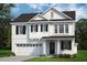 Two-story home with white siding, black windows, and a two-car garage at 80 Plainfield Ln # Holly Georgian, Lillington, NC 27546