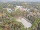 Aerial view of a new home community with a pond at 1329 Sanctuary Pond Dr, Raleigh, NC 27603