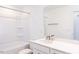 Bathroom with single vanity and shower/tub combo at 81 Hank Way, Angier, NC 27501