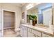 Double vanity bathroom with granite countertop and separate shower at 3102 Castlerock Dr # 2, Burlington, NC 27215
