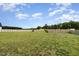Spacious backyard with grassy area and wooden fence at 6920 Will Let Ln, Wake Forest, NC 27587