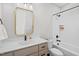Modern bathroom with a bathtub, shower, and updated vanity at 4566 Ashtons Way, Franklinton, NC 27525