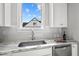 Kitchen sink and dishwasher with a view of the backyard at 4566 Ashtons Way, Franklinton, NC 27525