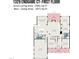 First floor plan showcasing a spacious layout with kitchen, living room, and multiple bedrooms at 1329 Endgame Ct, Wake Forest, NC 27587