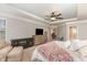 Main bedroom with fireplace and access to bathroom at 1329 Endgame Ct, Wake Forest, NC 27587