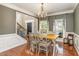 Dining room with hardwood floors and chandelier at 1329 Endgame Ct, Wake Forest, NC 27587