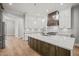 Island kitchen with stainless steel appliances and white cabinets at 111 November Dr, Durham, NC 27712