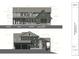 Detailed architectural elevations of the home's front and rear at 2704 Manning Pl, Raleigh, NC 27608