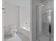 Bathroom with shower and bathtub at 91 Walker Grove Ln, Lillington, NC 27546