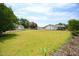 Spacious backyard with grassy area and mature trees at 101 Mulberry Ln, Dunn, NC 28334