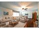 Spacious living room with hardwood floors and comfy furniture at 101 Mulberry Ln, Dunn, NC 28334