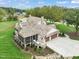 An aerial view of the home, highlighting the screened-in porch and attached garage at 1641 Legacy Ridge Ln, Wake Forest, NC 27587