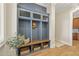 Well-appointed mudroom with built-in storage and bench at 1641 Legacy Ridge Ln, Wake Forest, NC 27587