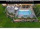 Detailed rendering of the pool area, complete with a patio, landscaping, and fire features at 1641 Legacy Ridge Ln, Wake Forest, NC 27587