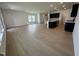 Spacious living area with an open floor plan and hardwood floors at 3125 Ranger Dr # 42, Durham, NC 27703
