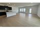 Open concept kitchen with island and dark cabinets at 3125 Ranger Dr # 42, Durham, NC 27703