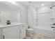 Bathroom with bathtub, shower, and vanity at 3123 Ranger Dr # 41, Durham, NC 27703