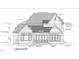 House plan displaying the back elevation with porch details at 3709 Joyful Creek Trl, Zebulon, NC 27597