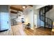 Open concept kitchen with island and spiral staircase at 1500 River Mill Drive Dr # 110, Wake Forest, NC 27587