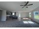 Modern kitchen with gray cabinets and an island at 117 Grace Ridge Ct, Benson, NC 27504
