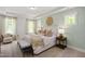 Spacious main bedroom with soft color palette and plush bedding at 226 Beacon Dr, Pittsboro, NC 27312