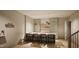 Modern wet bar with seating for four in the basement at 5428 Winding View Ln, Raleigh, NC 27615