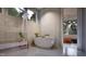 Elegant bathroom featuring a freestanding tub and shower at 5428 Winding View Ln, Raleigh, NC 27615