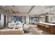 Open concept living room and kitchen with modern furniture at 5428 Winding View Ln, Raleigh, NC 27615
