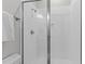 Modern shower with glass enclosure and white tile at 812 Willow Tower Ct # 155, Rolesville, NC 27571