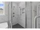 Bathroom with walk-in shower and marble tile at 812 Willow Tower Ct # 155, Rolesville, NC 27571
