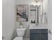 Powder room with vanity and art at 812 Willow Tower Ct # 155, Rolesville, NC 27571