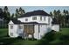 House rear view with white brick, black roof, and screened porch at 5628 Bella Terra Ct, Wake Forest, NC 27587
