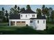 Rear view of the house showing three car garage at 5628 Bella Terra Ct, Wake Forest, NC 27587