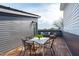 Spacious rooftop deck features a dining area and lounge furniture, perfect for outdoor entertaining at 602 Rocky Knob Ct, Raleigh, NC 27601