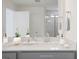 Elegant bathroom with a single vanity and a walk-in shower at 8820 Melvin St # 16, Willow Springs, NC 27592